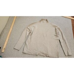 Christian Siriano Sweater Womens‎ Large Beige Herringbone Mock Neck Pullover